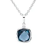 Collier aus 750 Weißgold Topas 0,81ct London Blue Brillant 0,02ct TW-SI L:45cm