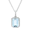 Collier aus 750 Weißgold Topas 2,93ct skyblue 34 Diamanten 0,13ct TW-SI L:45cm