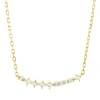 Collier Bogen aus 750 Gold Gelbgold 10 Diamanten 0,16ct L:45,7cm