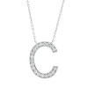 Collier Buchstabe C aus 750 Weißgold 19 Brillanten 0,36ct TW-SI L:43,2cm