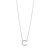 Collier Buchstabe C aus 750 Weißgold 16 Brillanten 0,06ct TW-SI L:43,2cm