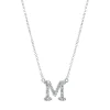 Collier Buchstabe M aus 750 Weißgold 29 Brillanten 0,15ct TW-SI L:43,2cm