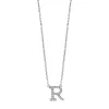 Collier Buchstabe R aus 750 Weißgold 23 Brillanten 0,1ct TW-SI L:43,2cm