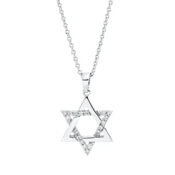 Collier David Stern aus 750 Weißgold 18 Brillanten 0,18ct F-SI L:42cm