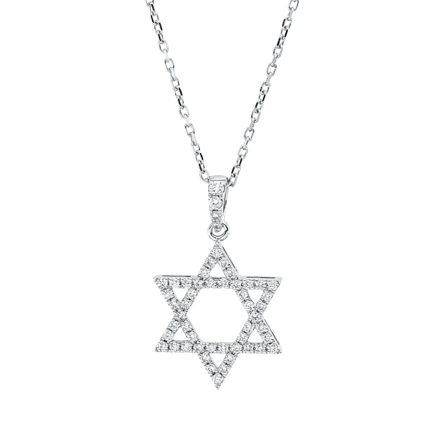Collier David Stern aus 750 Weißgold 52 Brillanten 0,27ct F-SI L:42cm