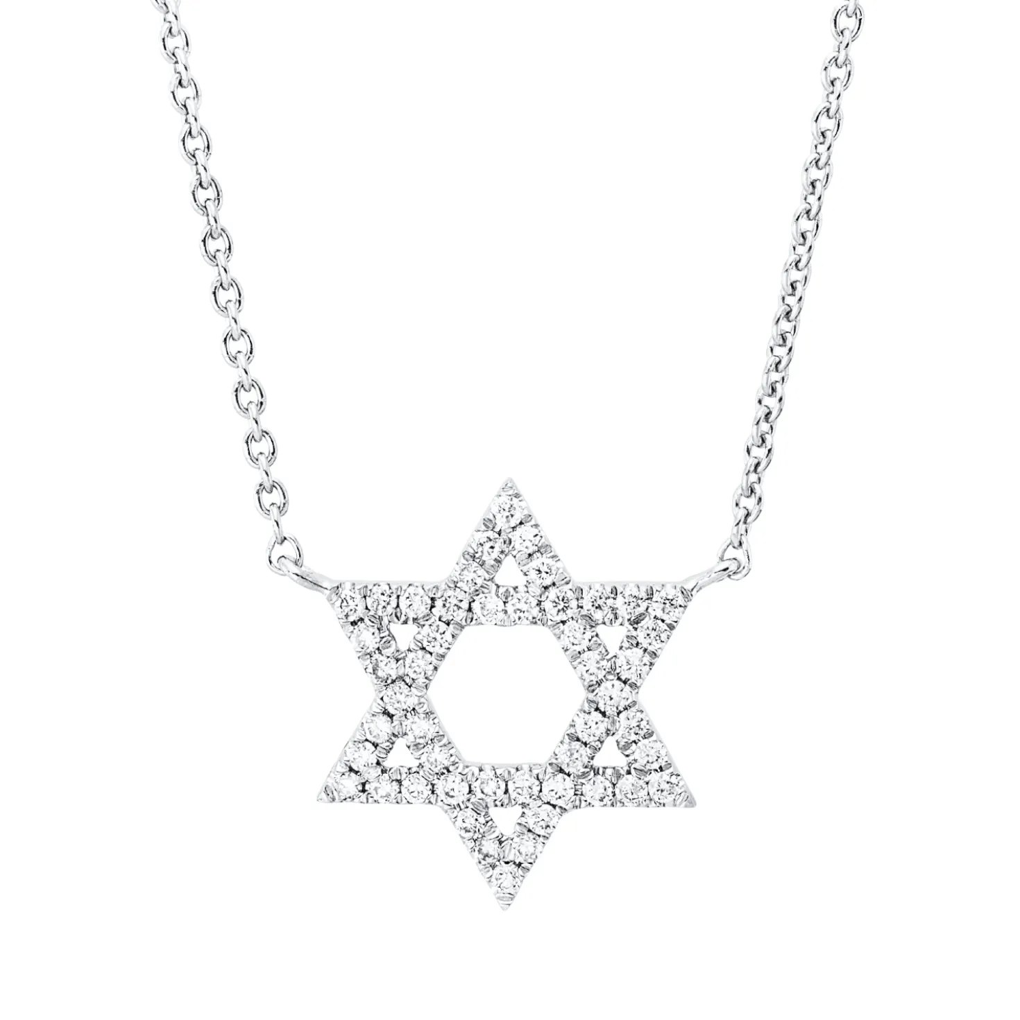 Collier David Stern aus 750 Weißgold 48 Brillanten 0,2ct W-SI L:45cm