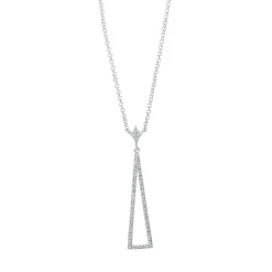 Collier Dreieck aus 750 Gold Weißgold 67 Diamanten 0,19ct W-SI L:45,7cm