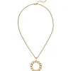 Collier Erbskette mit Anhänger Kreis Ø 32,8mm aus Edelstahl goldfarben 42-46cm