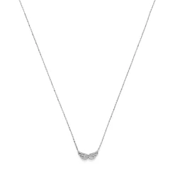 Collier Flügel aus 585 Gold Weißgold mit 42 Diamanten 0.21ct TW-SI 42-45cm