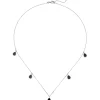 Collier Halskette 5 Anhänger Tropfen mit Onyx schwarz 925 Silber 42-45cm Damen