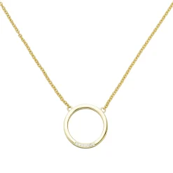 Collier Halskette aus 585 Gold Gelbgold Kreis mit 7 Diamanten 0.04Ct W/SI 44cm