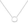 Collier Halskette aus 585 Gold Weißgold Kreis mit 7 Diamanten 0.04Ct W/SI 43cm