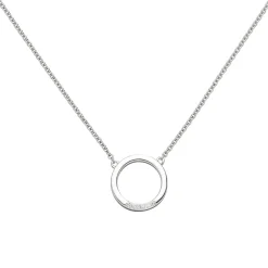 Collier Halskette aus 585 Gold Weißgold Kreis mit 7 Diamanten 0.04Ct W/SI 43cm
