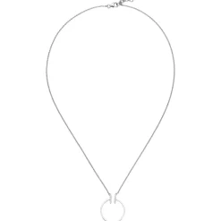Collier Halskette aus 585 Gold Weißgold mit 14 Diamanten 0,07 Ct. W-SI 45cm