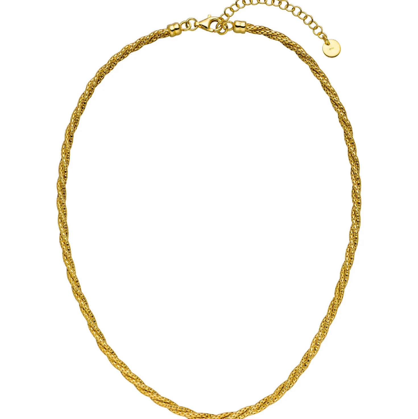 Collier Halskette aus 925 Silber vergoldet 3-reihig gedreht 42-47cm Silberkette