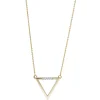 Collier Halskette Dreieck aus 585 Gold Gelbgold mit 4 Diamanten 0,02 Ct. 40-42cm