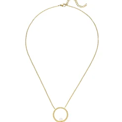 Collier Halskette Edelstahl gold-farben Anhänger Kreis Süßwasser Perle 45-50cm