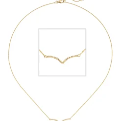 Collier Halskette Halsschmuck Rundankerkette mit Anhänger 585 Gelbgold 42-45cm
