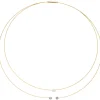 Collier Halskette Kette mit 3 Diamanten 0.15Ct 2-reihig 750 Gold 42cm