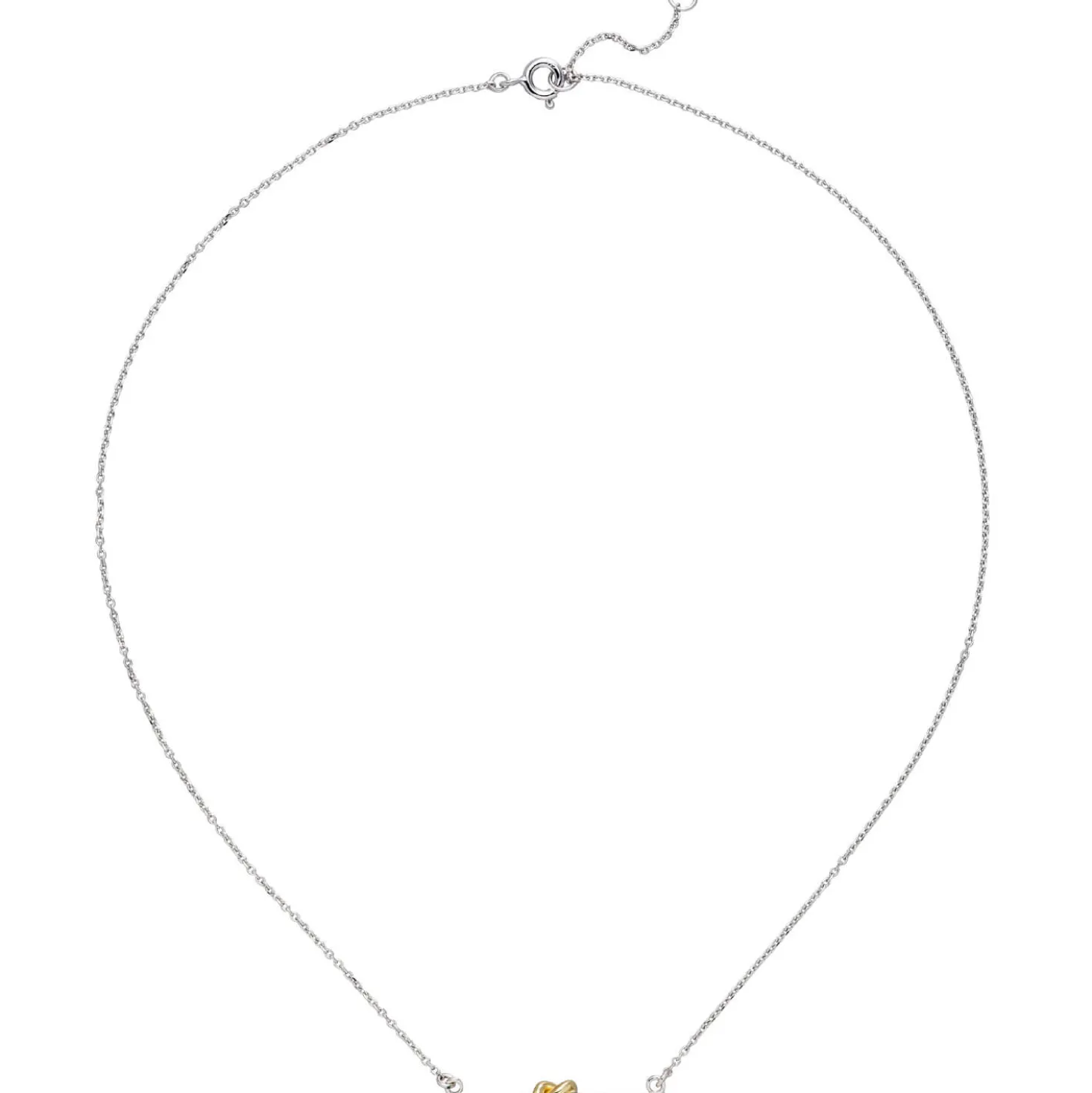 Collier Halskette Knoten 925 Silber bicolor vergoldet rhodiniert 42-45cm Damen