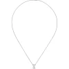 Collier Halskette mit Anhänger Anker Schiffsanker 925 Silber mit 5 Zirkonia 45cm
