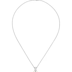 Collier Halskette mit Anhänger Anker Schiffsanker 925 Silber mit 5 Zirkonia 45cm
