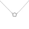 Collier Halskette mit Anhänger Blume 925 Silber rhodiniert 42-45cm Halsschmuck