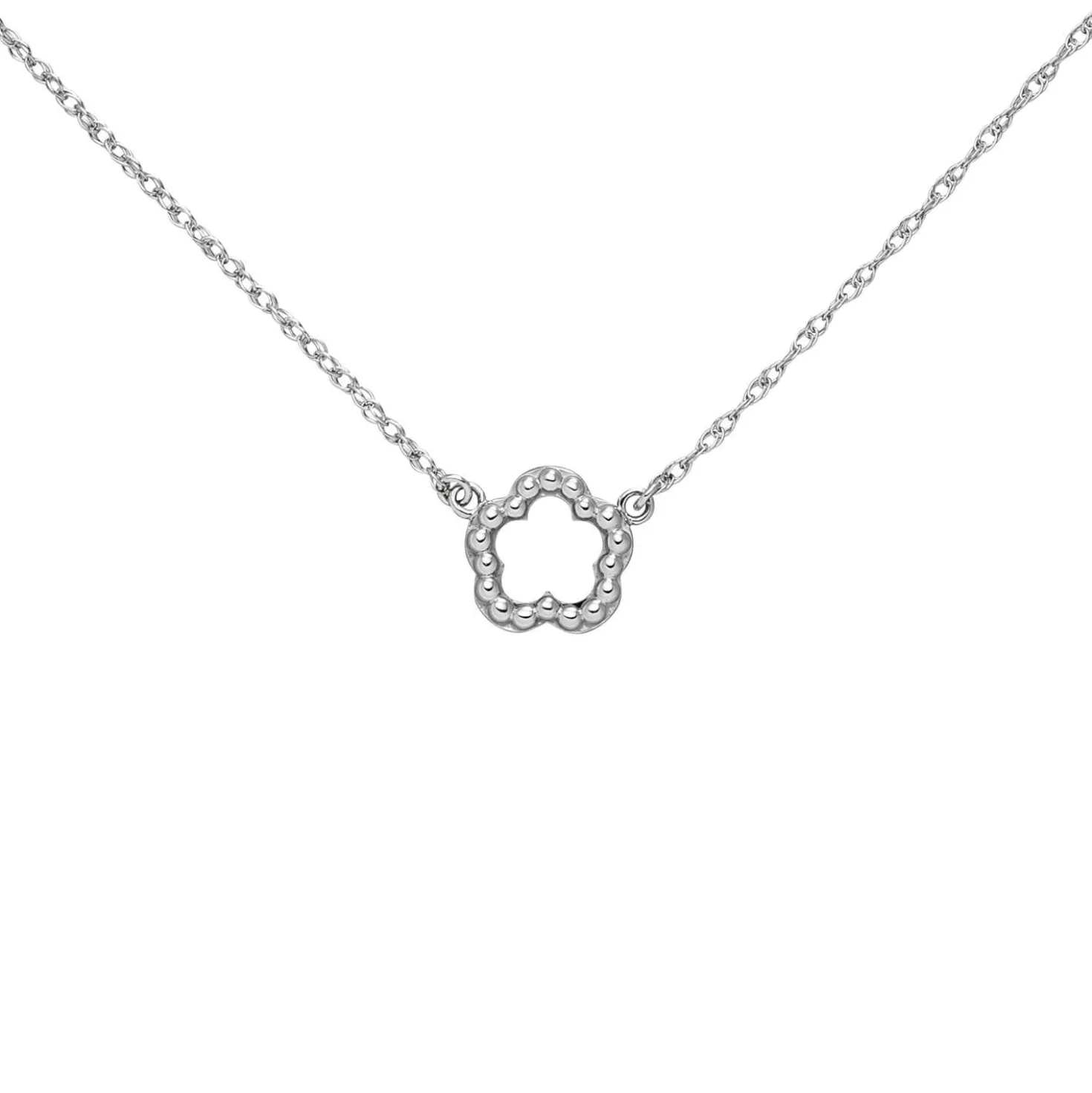 Collier Halskette mit Anhänger Blume 925 Silber rhodiniert 42-45cm Halsschmuck