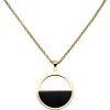 Collier Halskette mit Anhänger Kreis Edelstahl gelbgoldfarben beschichtet 45,5cm