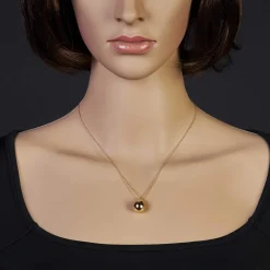 Collier Halskette mit Anhänger Tropfen 20x12mm 585 Gold Gelbgold 45cm glänzend