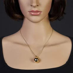 Collier Halskette mit Anhänger Tropfen 30x18mm 585 Gold Gelbgold 45cm glänzend