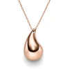 Collier Halskette mit Anhänger Tropfen 30x18mm 585 Gold Rotgold 45cm glänzend