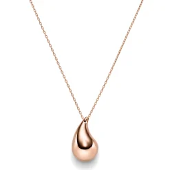 Collier Halskette mit Anhänger Tropfen 30x18mm 585 Gold Rotgold 45cm glänzend