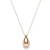 Collier Halskette mit Anhänger Tropfen 20x12mm 585 Gold Rotgold 45cm glänzend