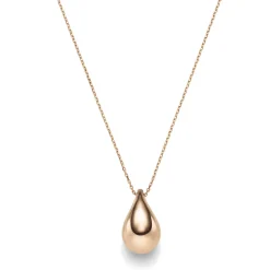 Collier Halskette mit Anhänger Tropfen 20x12mm 585 Gold Rotgold 45cm glänzend