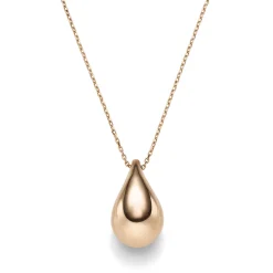 Collier Halskette mit Anhänger Tropfen 20x12mm 585 Gold Rotgold 45cm glänzend