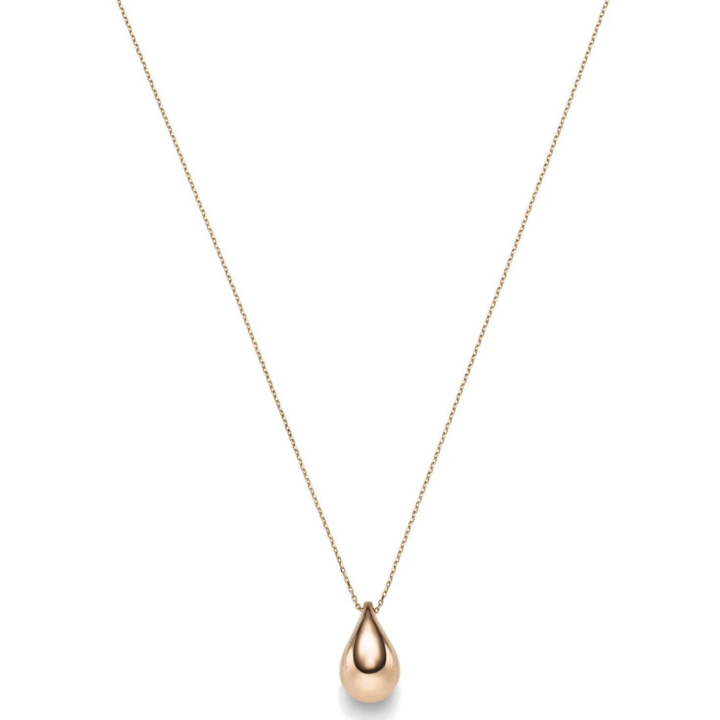 Collier Halskette mit Anhänger Tropfen 20x12mm 585 Gold Rotgold 45cm glänzend