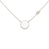 Collier Halskette Perlmutt-Einlagen rund 6 Zirkonia 925 Silber rotvergoldet 45cm