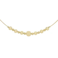 Collier Halskette Rundankerkette mit Plättchen 925 Silber vergoldet glänzend 42-45cm