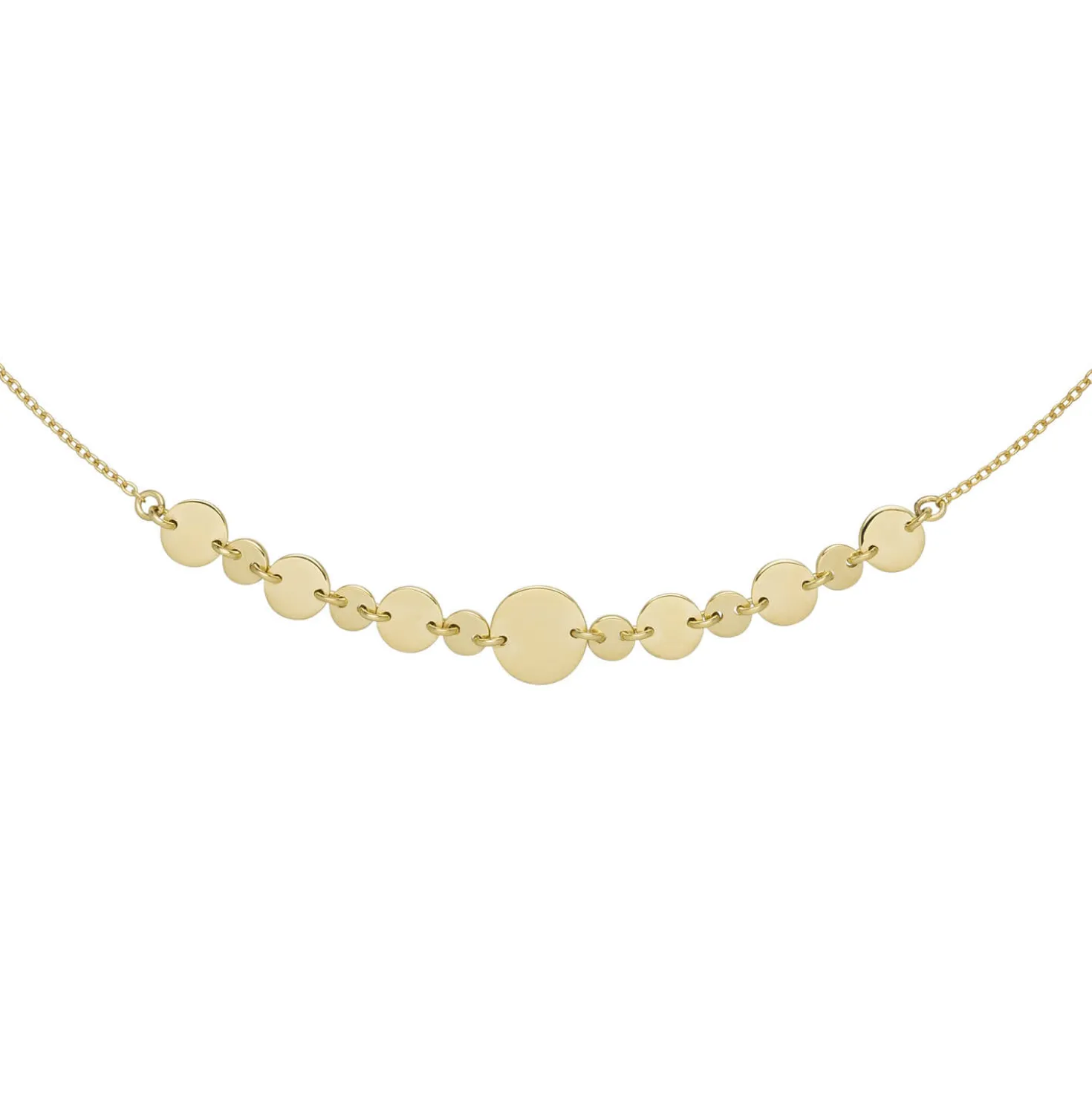 Collier Halskette Rundankerkette mit Plättchen 925 Silber vergoldet glänzend 42-45cm