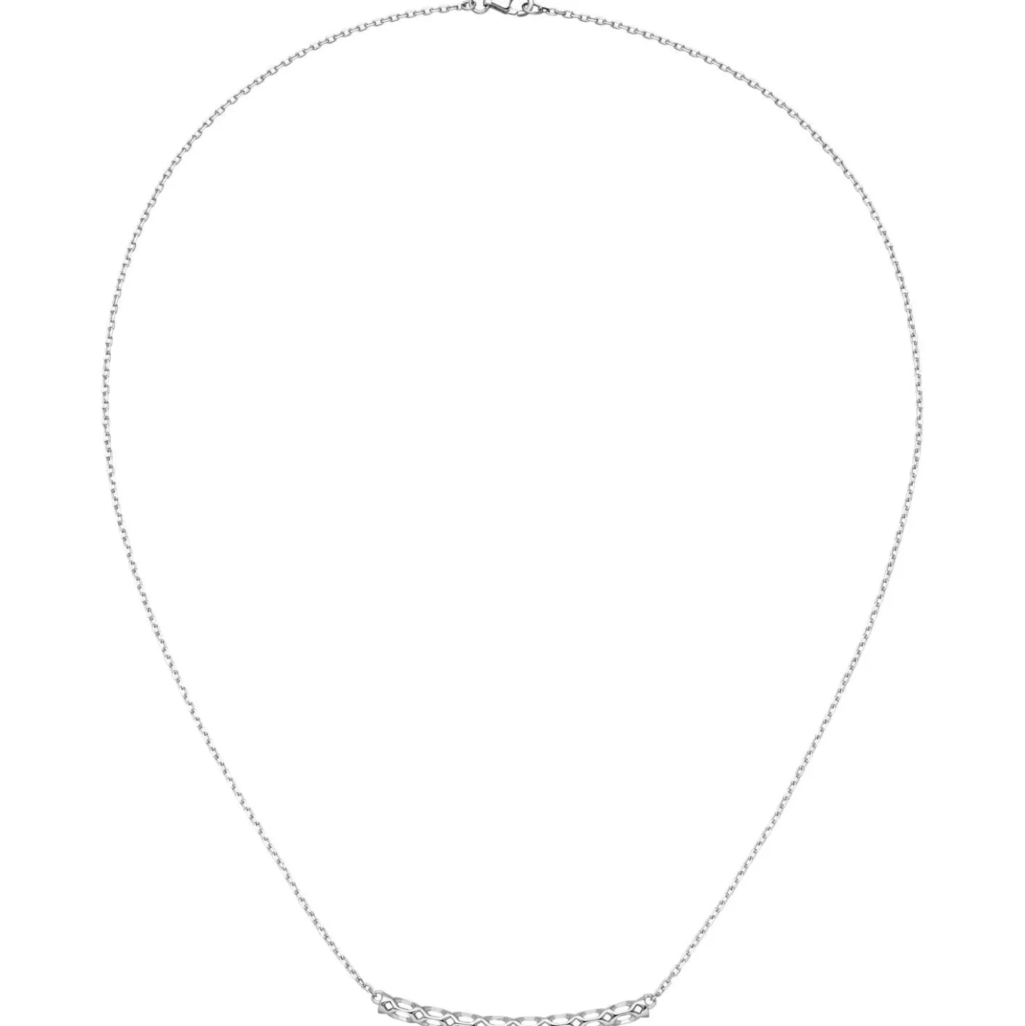 Collier Halskette und Anhänger Stäbchen mit Muster 925 Silber rhodiniert 45cm