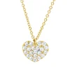 Collier Herz aus 750 Gold Gelbgold 21 Brillanten 0,2ct TW-SI L:42cm