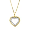 Collier Herz aus 585 Gold gelb/weiß 24 Diamanten 0,05ct TW-SI L:45,7cm