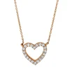 Collier Herz aus 750 Gold Rotgold 20 Brillanten 0,16ct TW-SI L:45cm