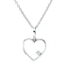 Collier Herz aus 750 Gold Weißgold Brillant 0,02ct TW-SI L:45cm 4er-Krappe