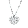 Collier Herz aus 750 Gold Weißgold 21 Brillanten 0,2ct TW-SI L:42cm