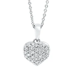 Collier Herz aus 750 Gold Weißgold 29 Brillanten 0,17ct TW-SI L:45cm