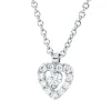 Collier Herz aus 750 Gold Weißgold 12 Brillanten 0,07ct TW-SI L:42cm