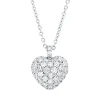 Collier Herz aus 750 Gold Weißgold 52 Brillanten 0,73ct TW-VSI/SI L:41cm