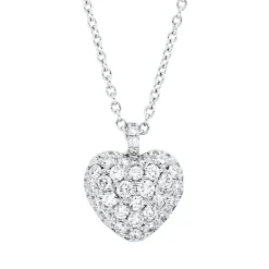 Collier Herz aus 750 Gold Weißgold 52 Brillanten 0,73ct TW-VSI/SI L:41cm